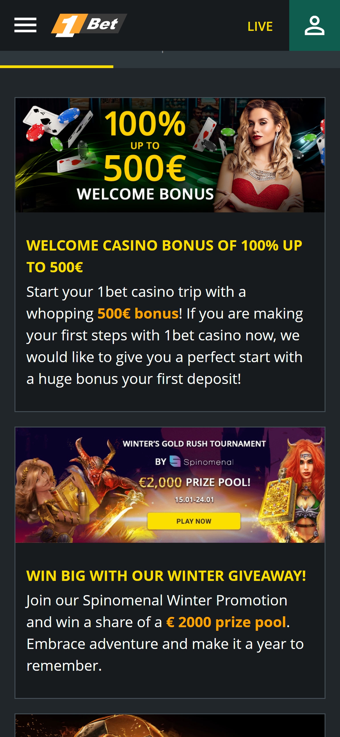 1Bet Casino Mobile No Deposit Bonus Review