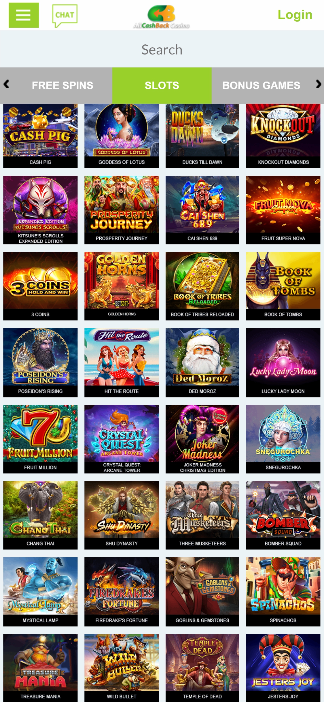 AllCashbackCasino Mobile Games Review