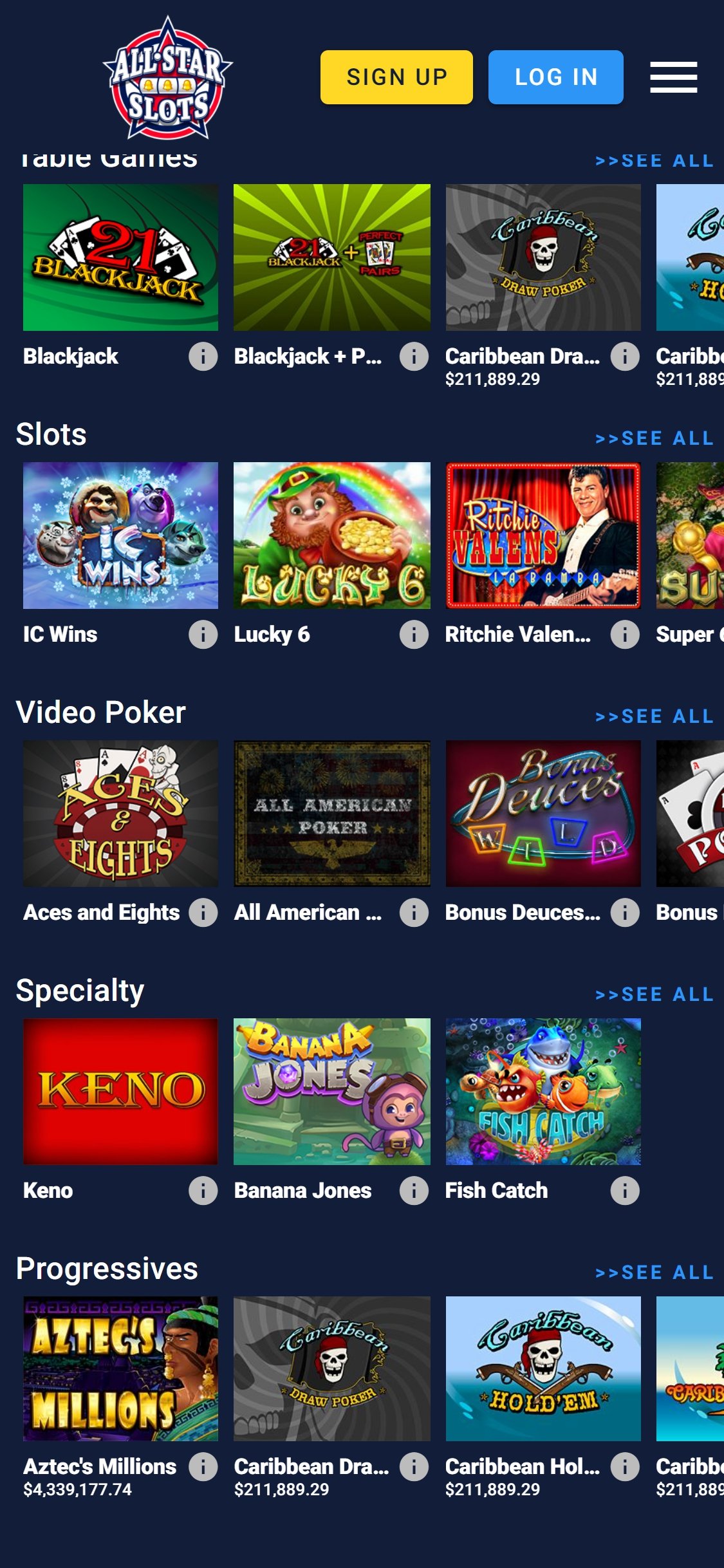 All Star Slots Casino Mobile Games Review