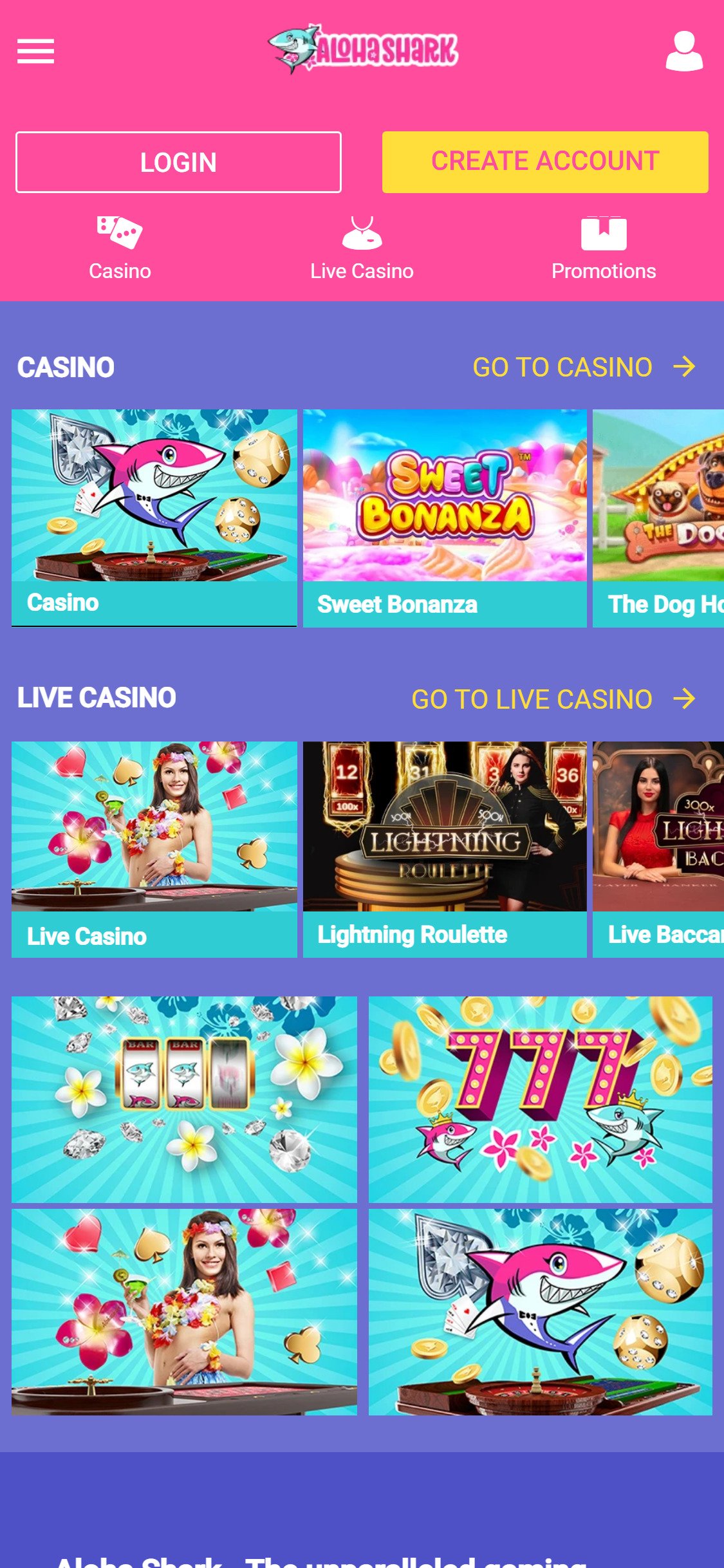 Aloha Shark Casino Mobile Games Review