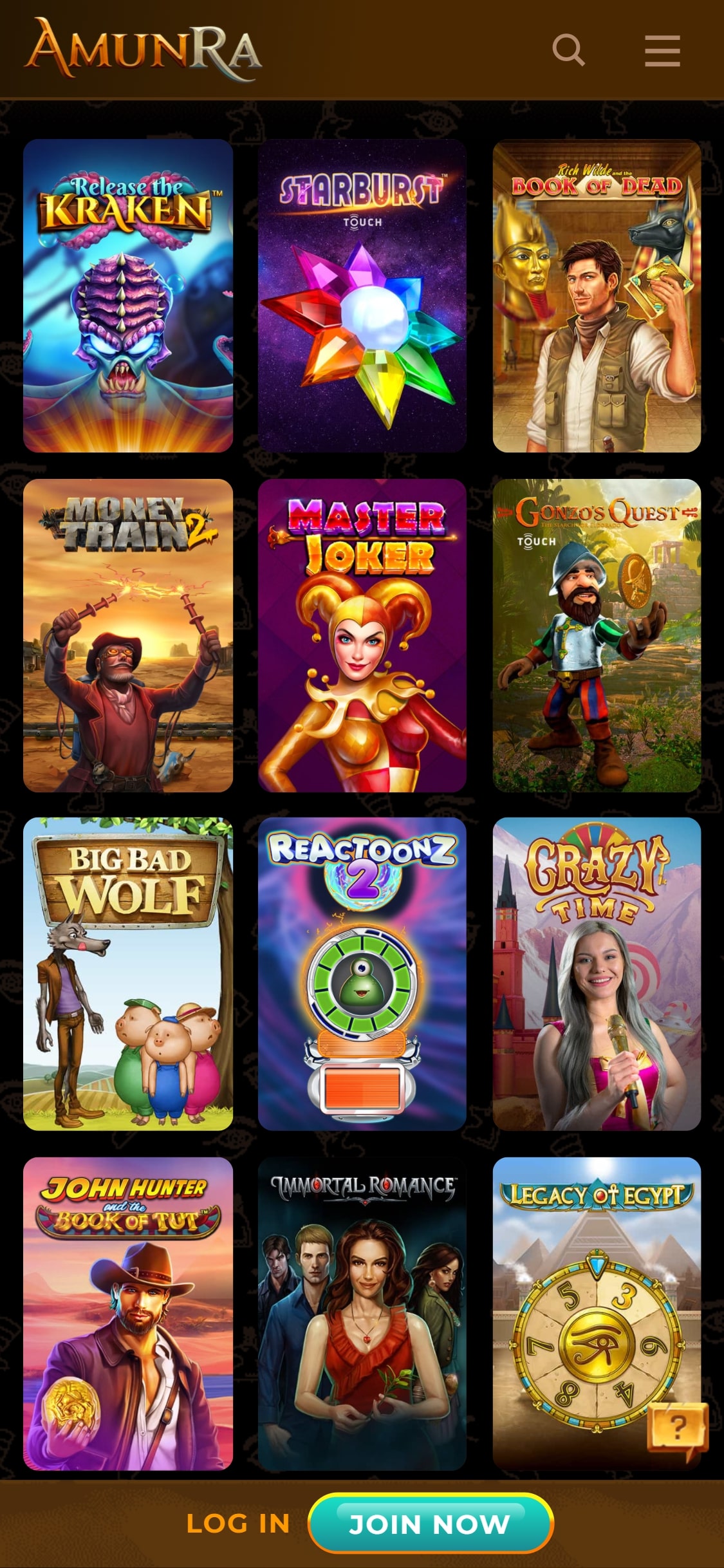 Amunra Casino Mobile Games Review