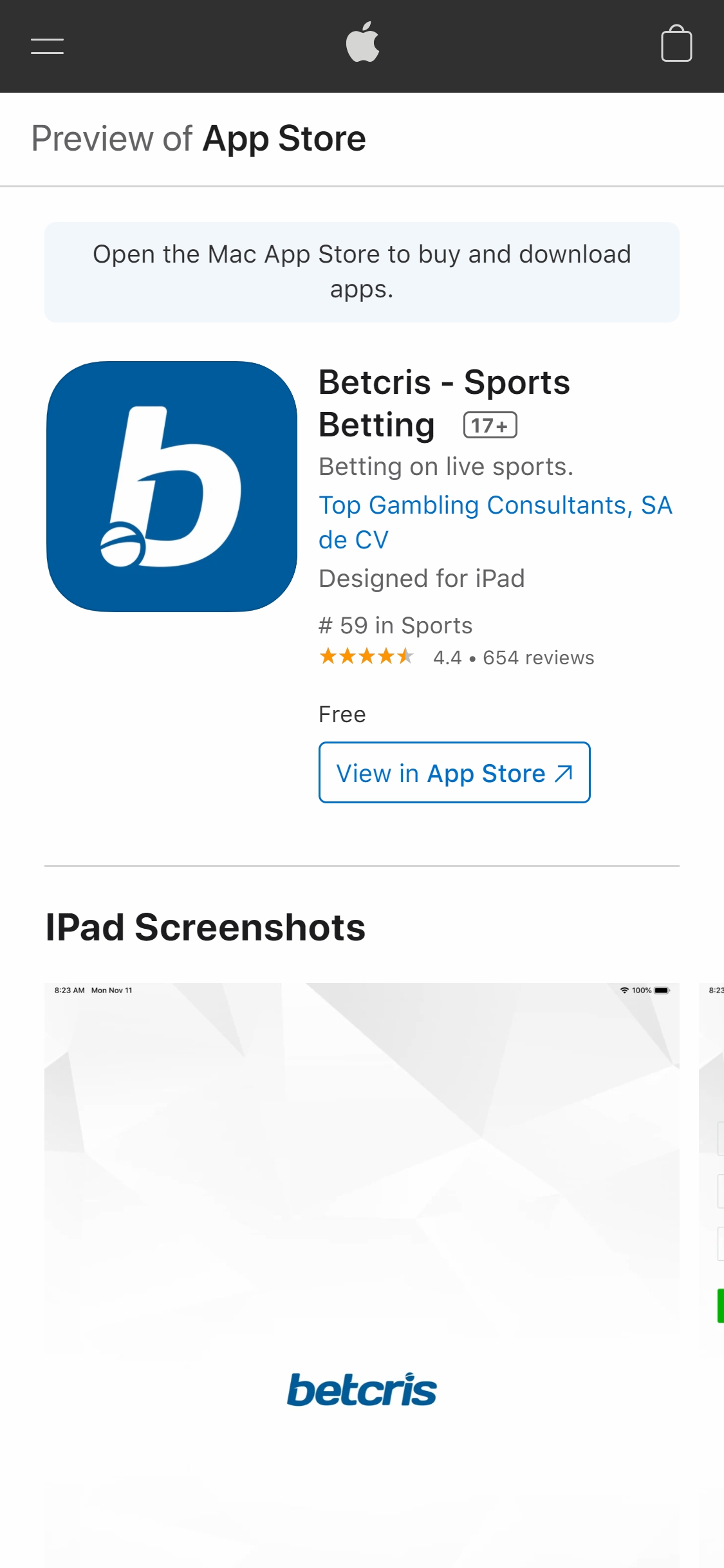 Betcris Casino Mobile App Review