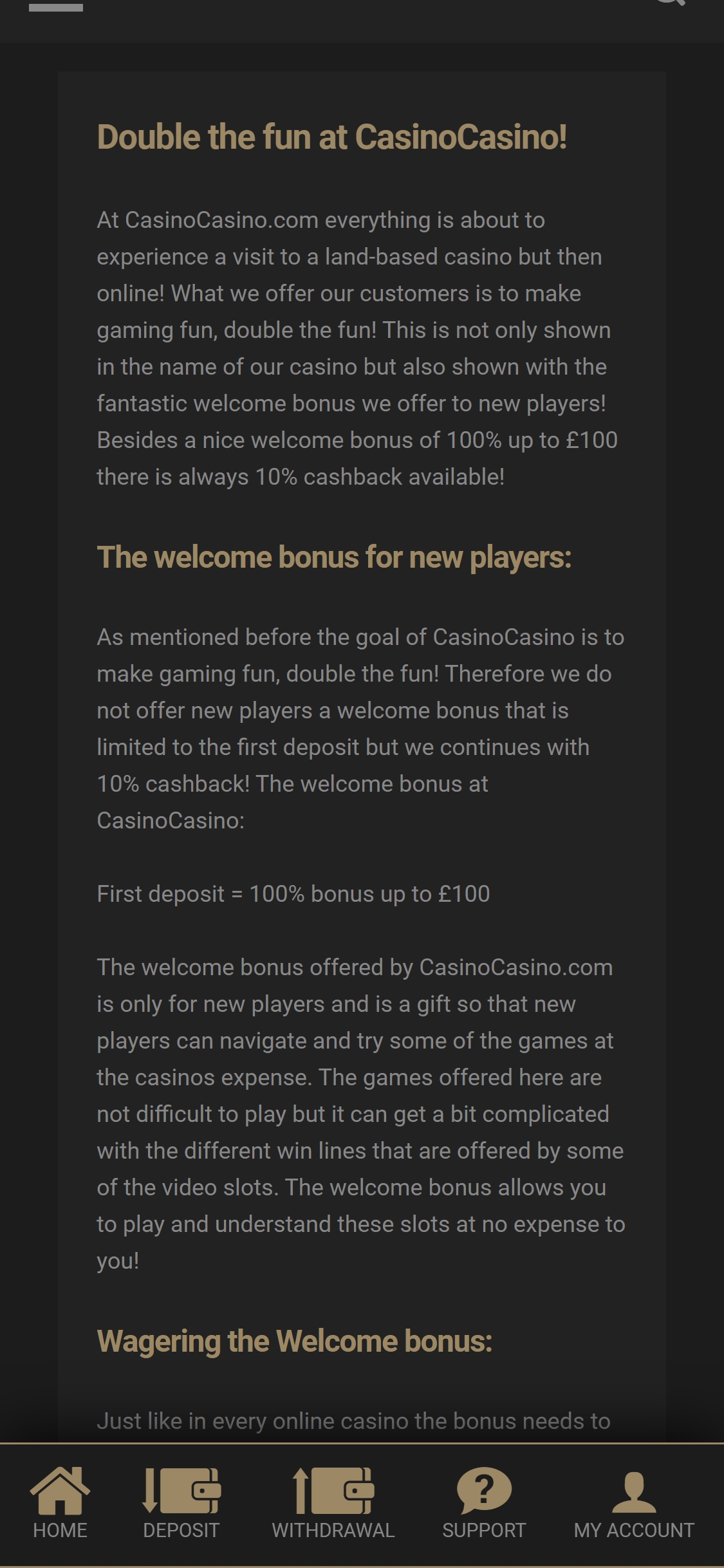 Casino Casino Mobile No Deposit Bonus Review