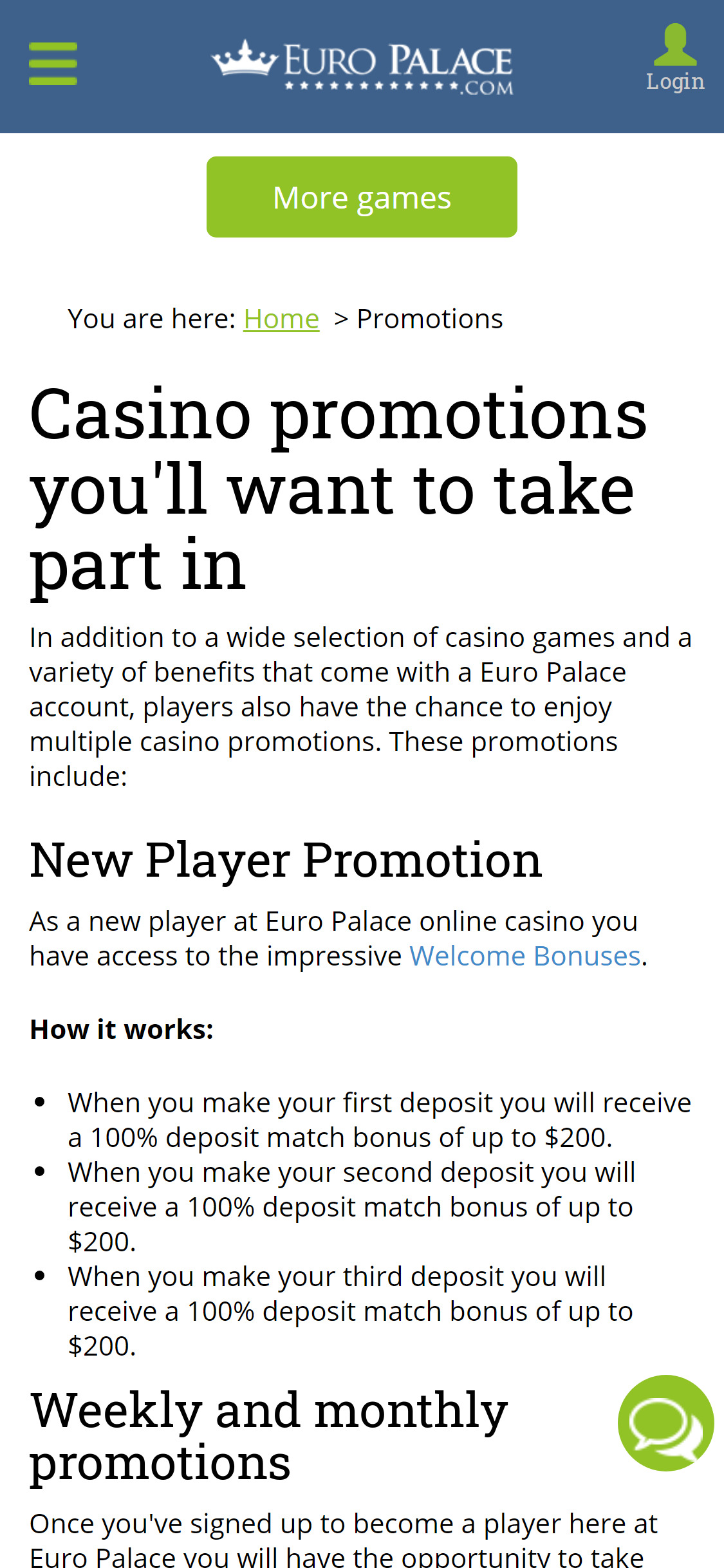 Euro Palace Casino Mobile No Deposit Bonus Review