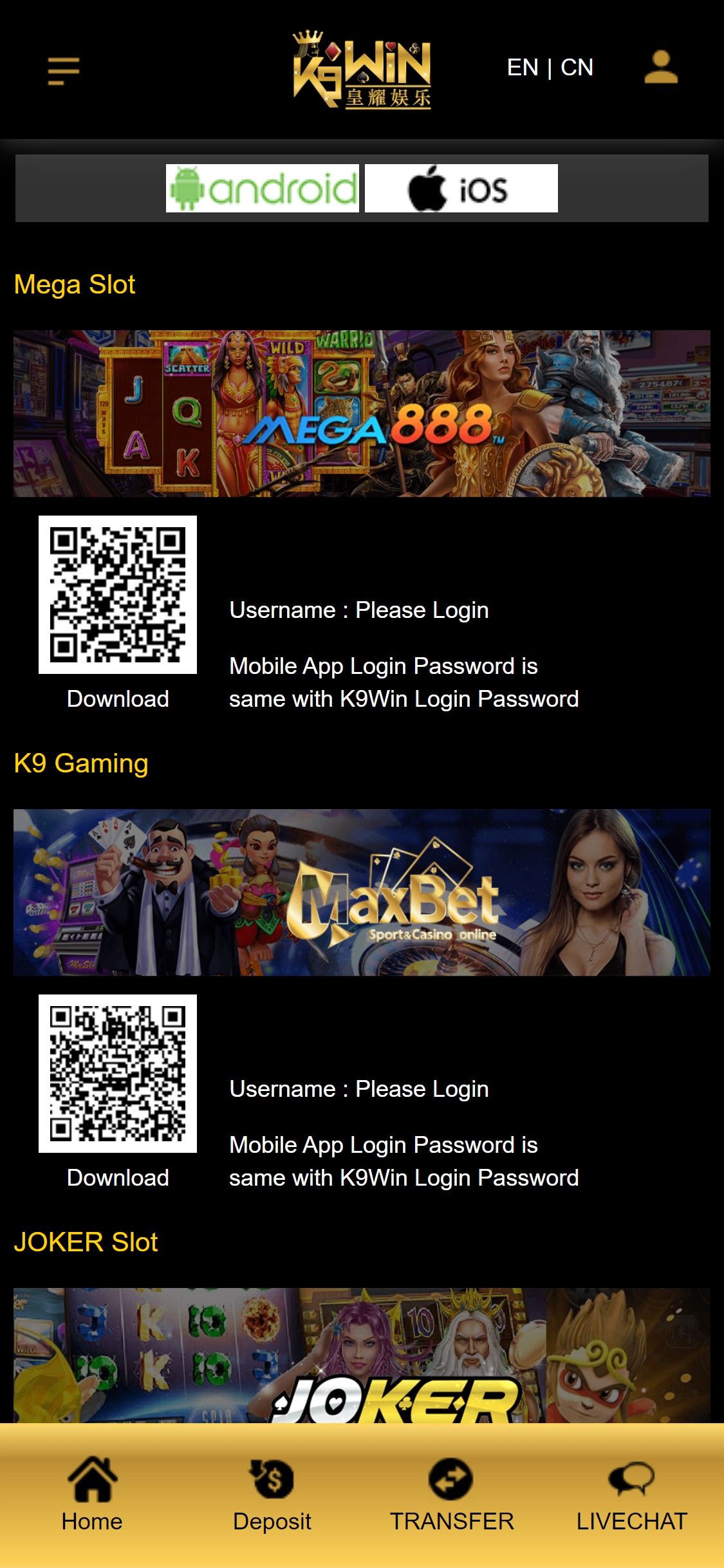 K9WIN Online Casino Mobile App Review