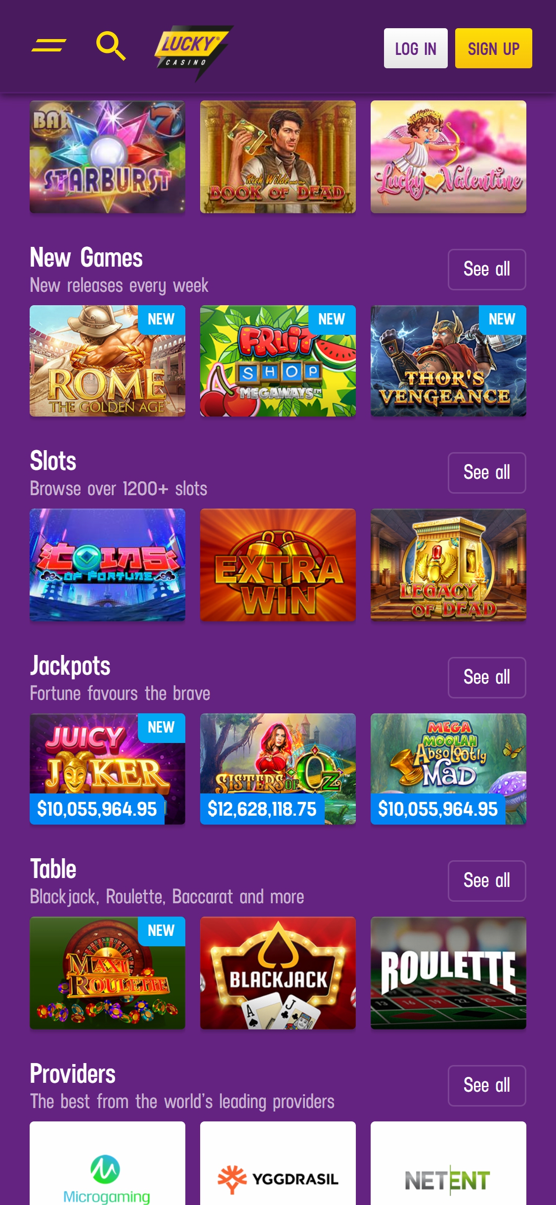 Lucky Casino Mobile Games Review