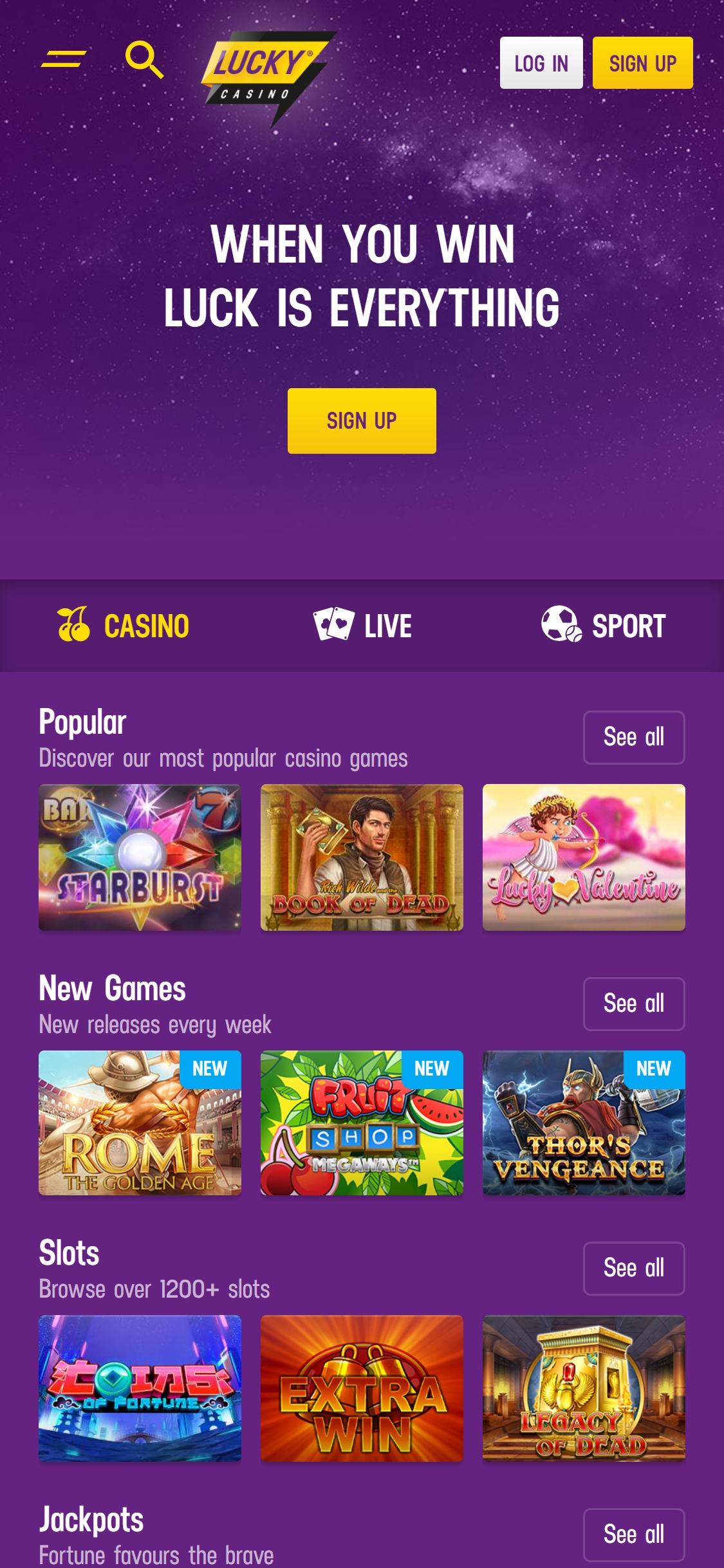Lucky Casino Mobile Review