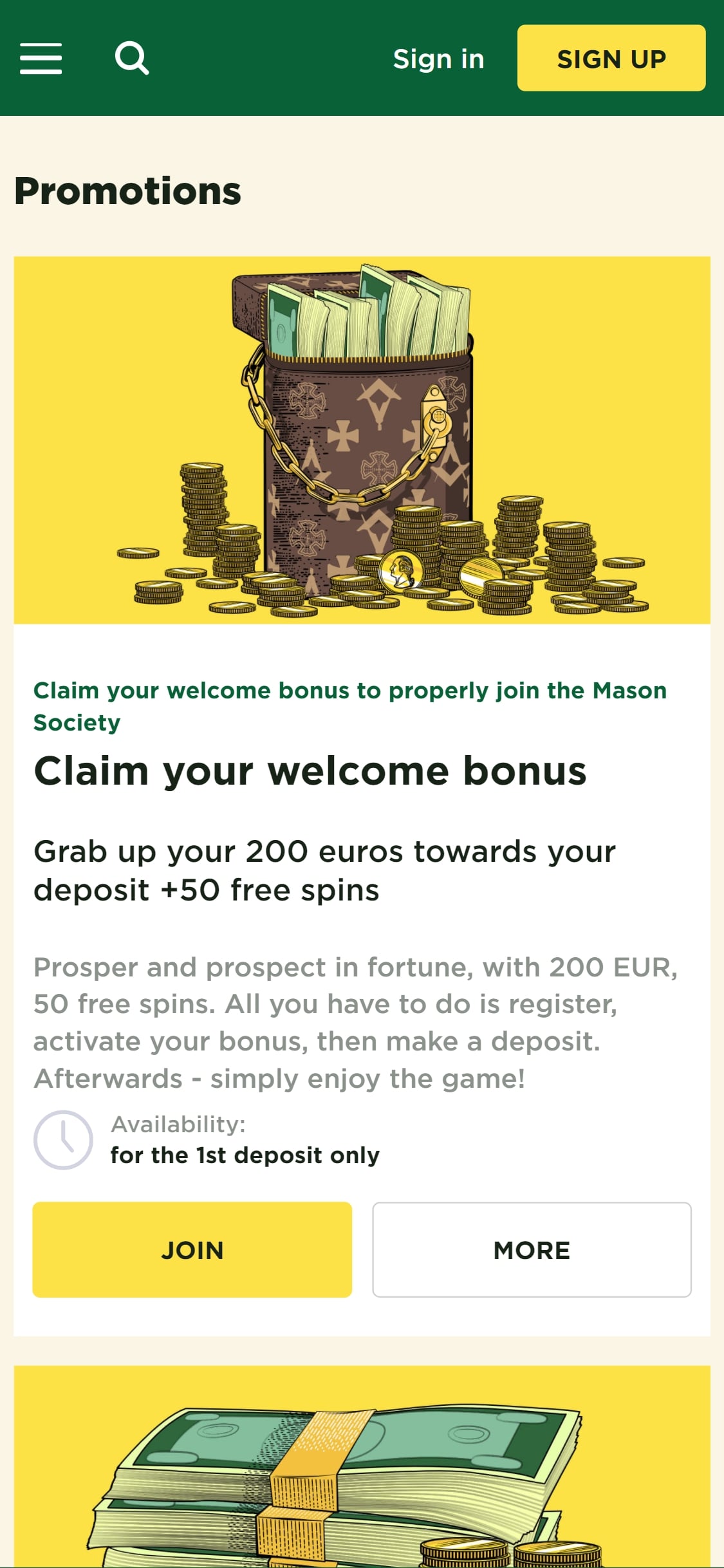 Mason Slots Casino Mobile No Deposit Bonus Review
