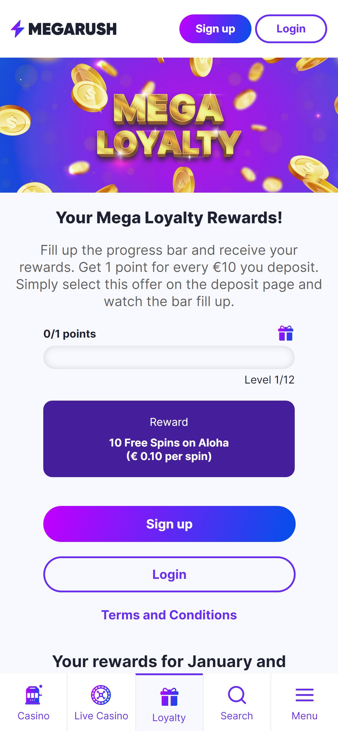 Megarush Mobile No Deposit Bonus Review