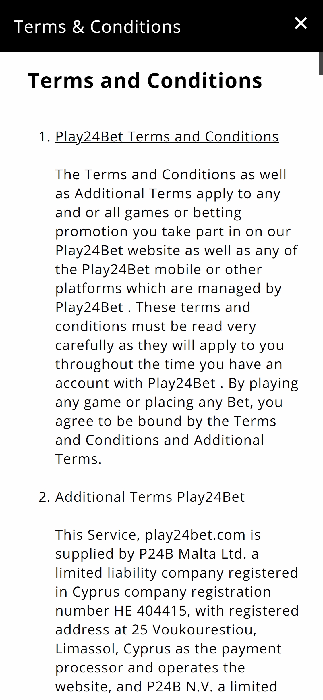 Play 24 Bet Casino Mobile Support Review