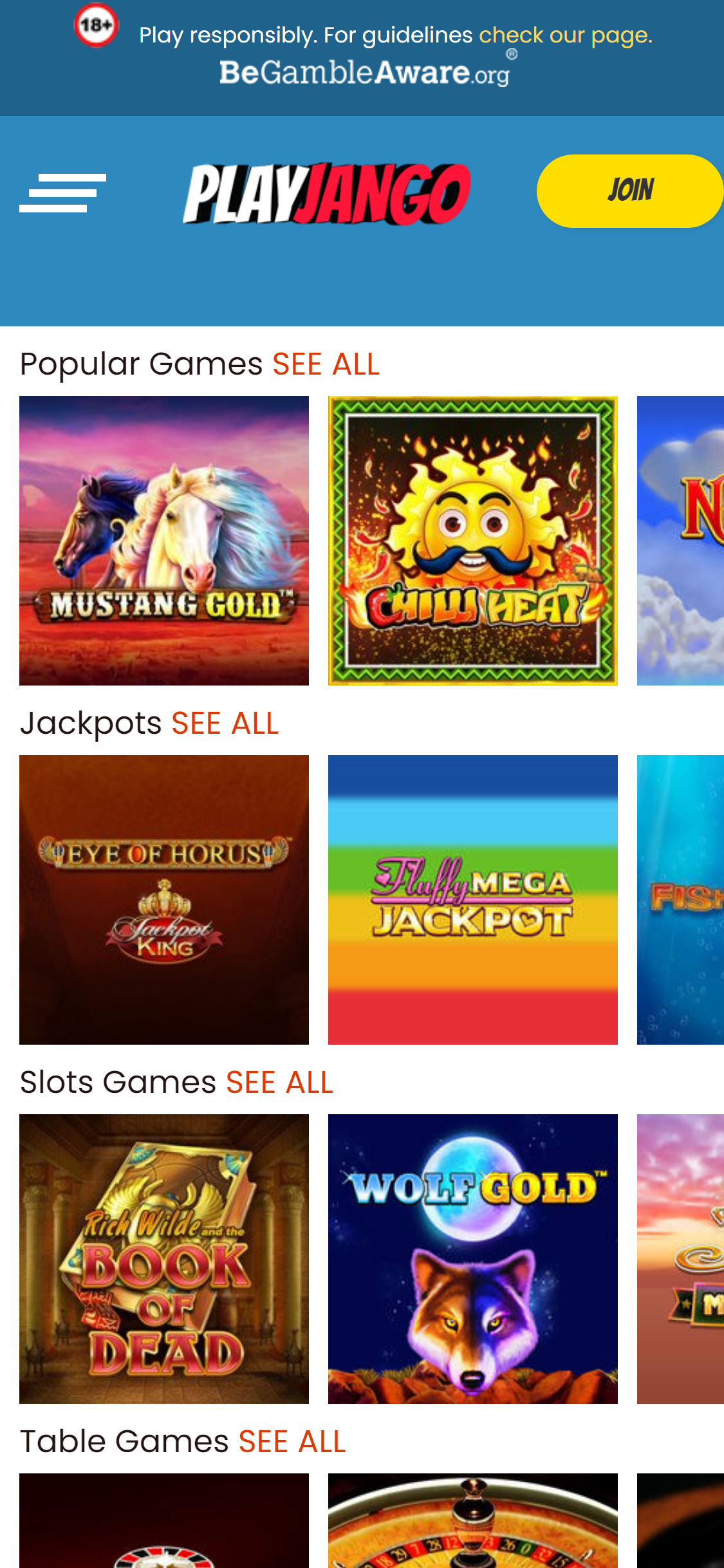 PlayJango Casino Mobile Games Review