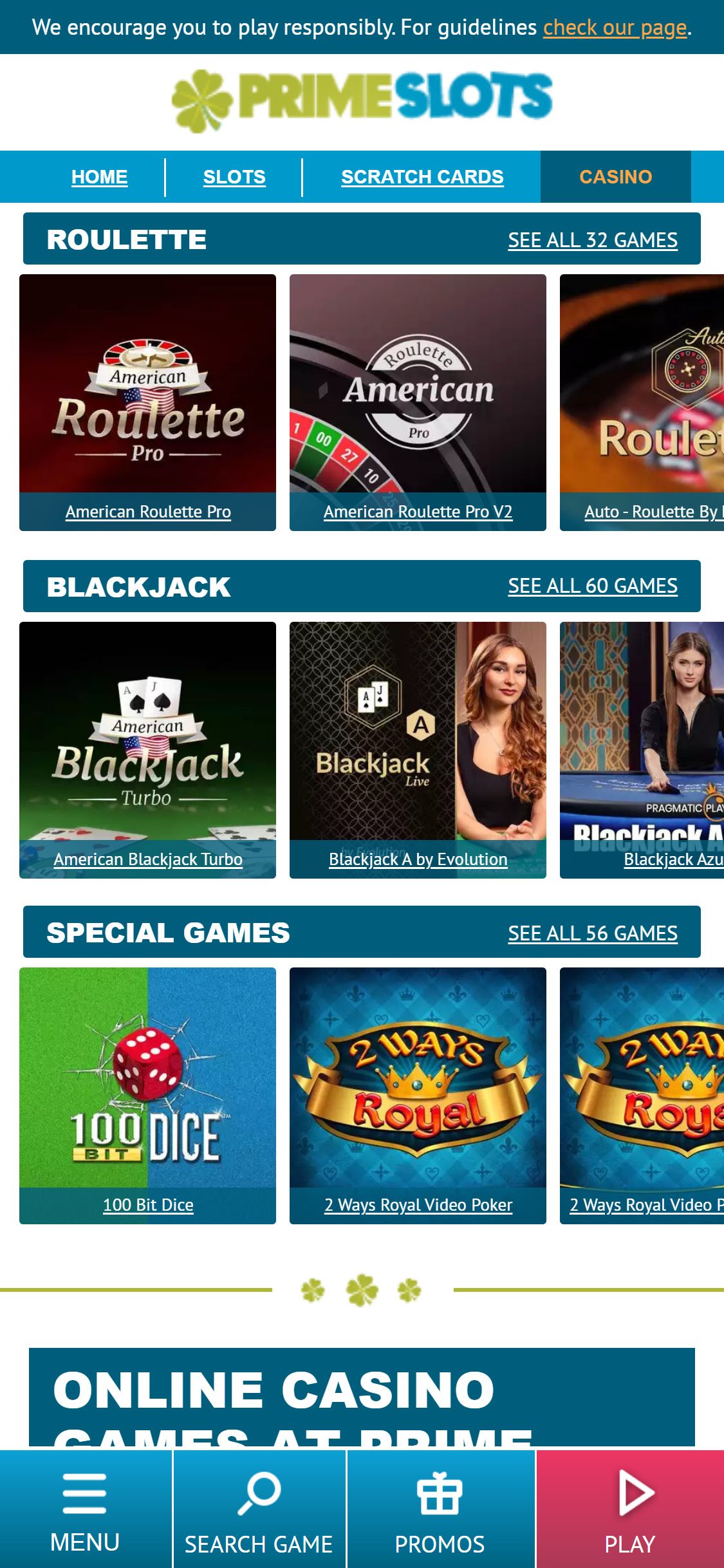 Prime Slots UK Casino Mobile Games Review