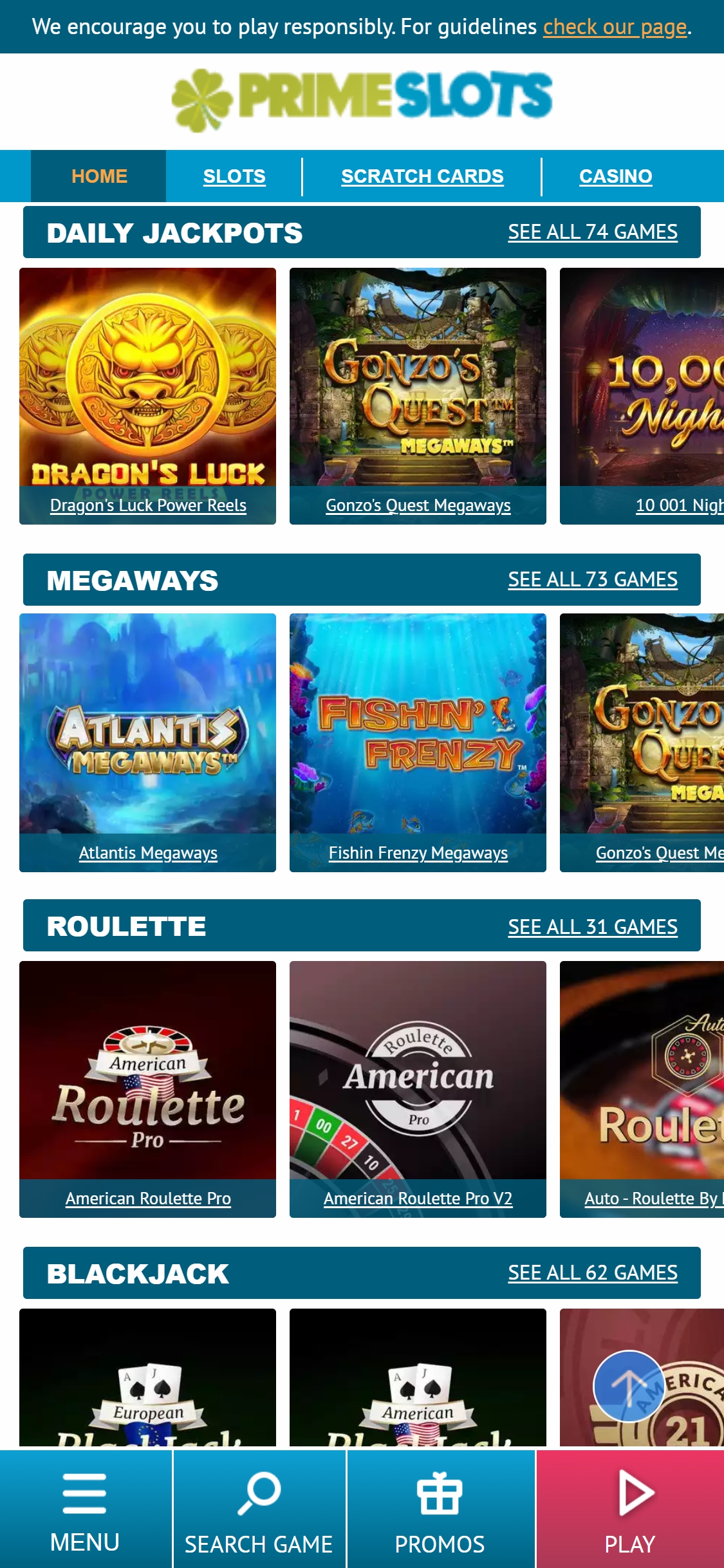 Prime Slots Casino Mobile Games Review