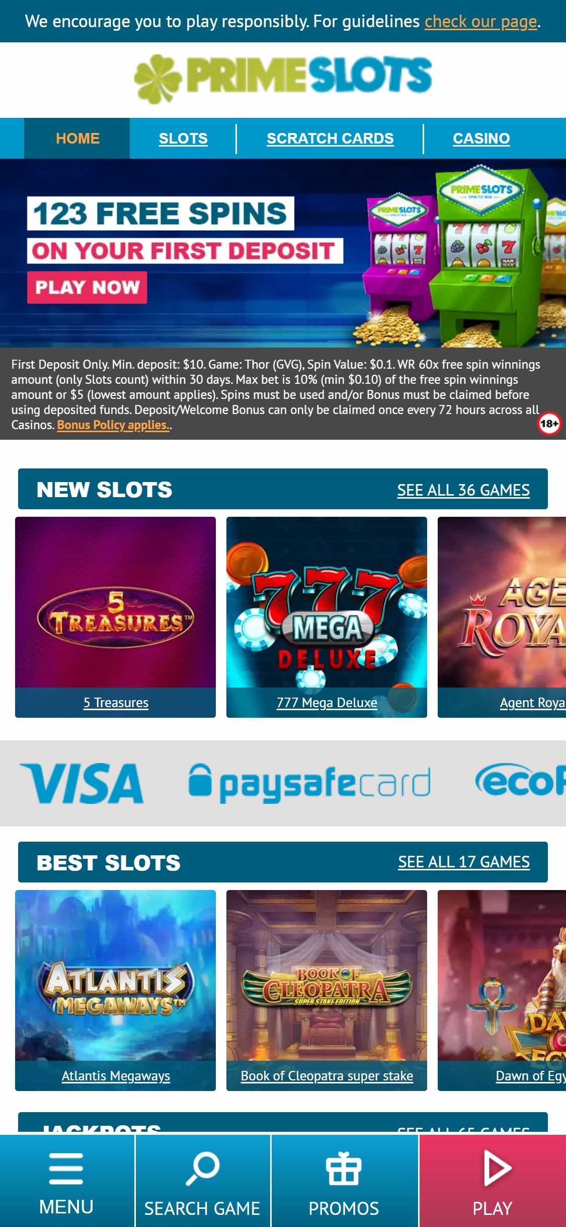 Prime Slots Casino Mobile Review
