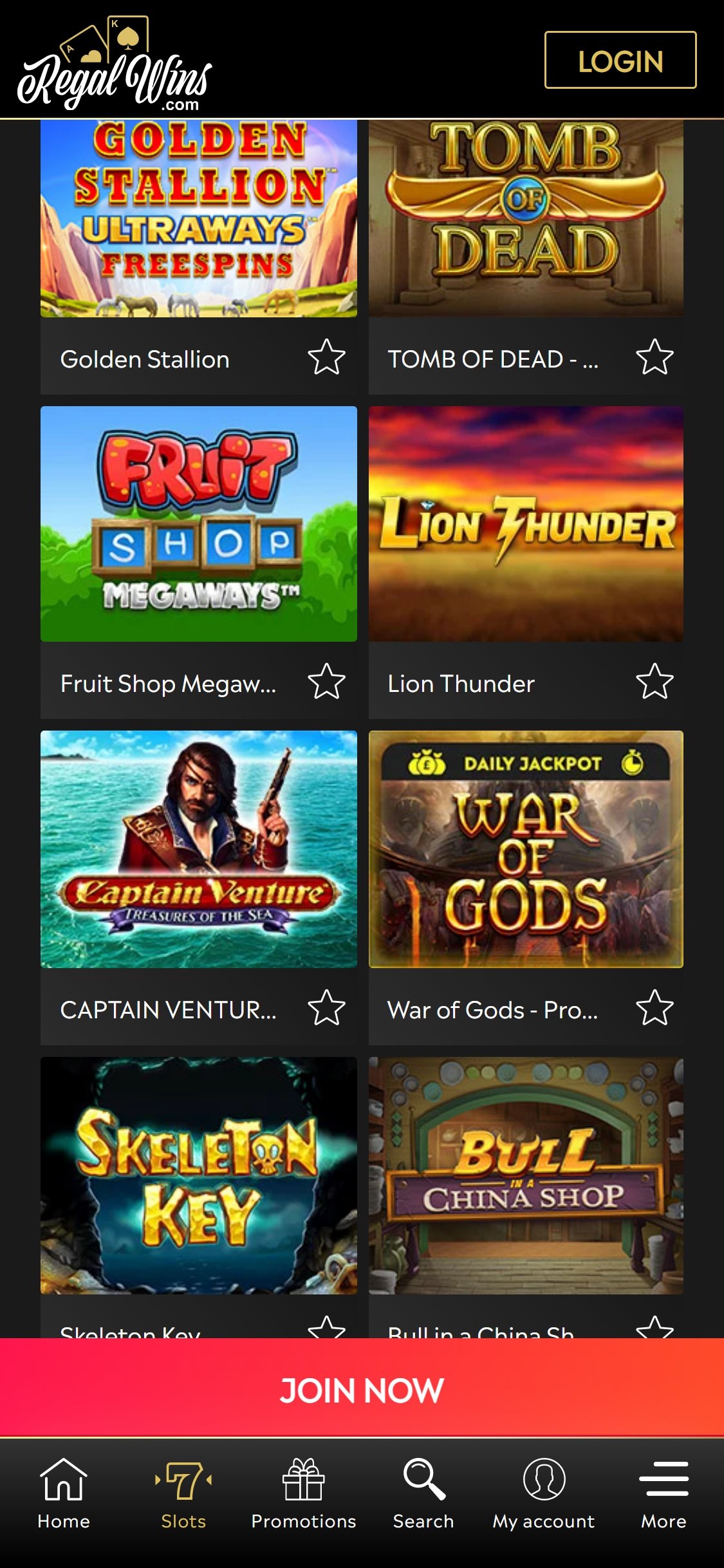 Regal Wins Casino Mobile Games Review