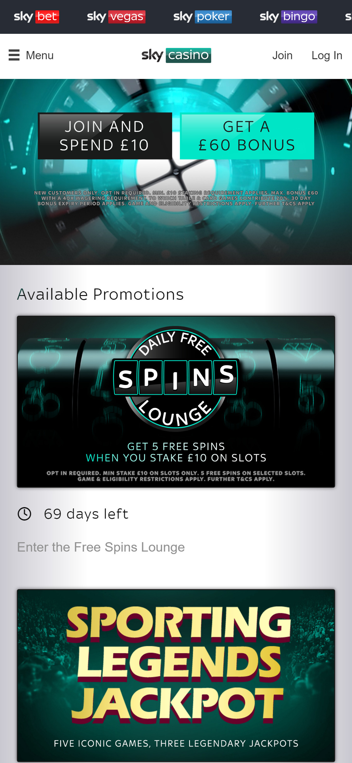 Sky Casino Mobile No Deposit Bonus Review