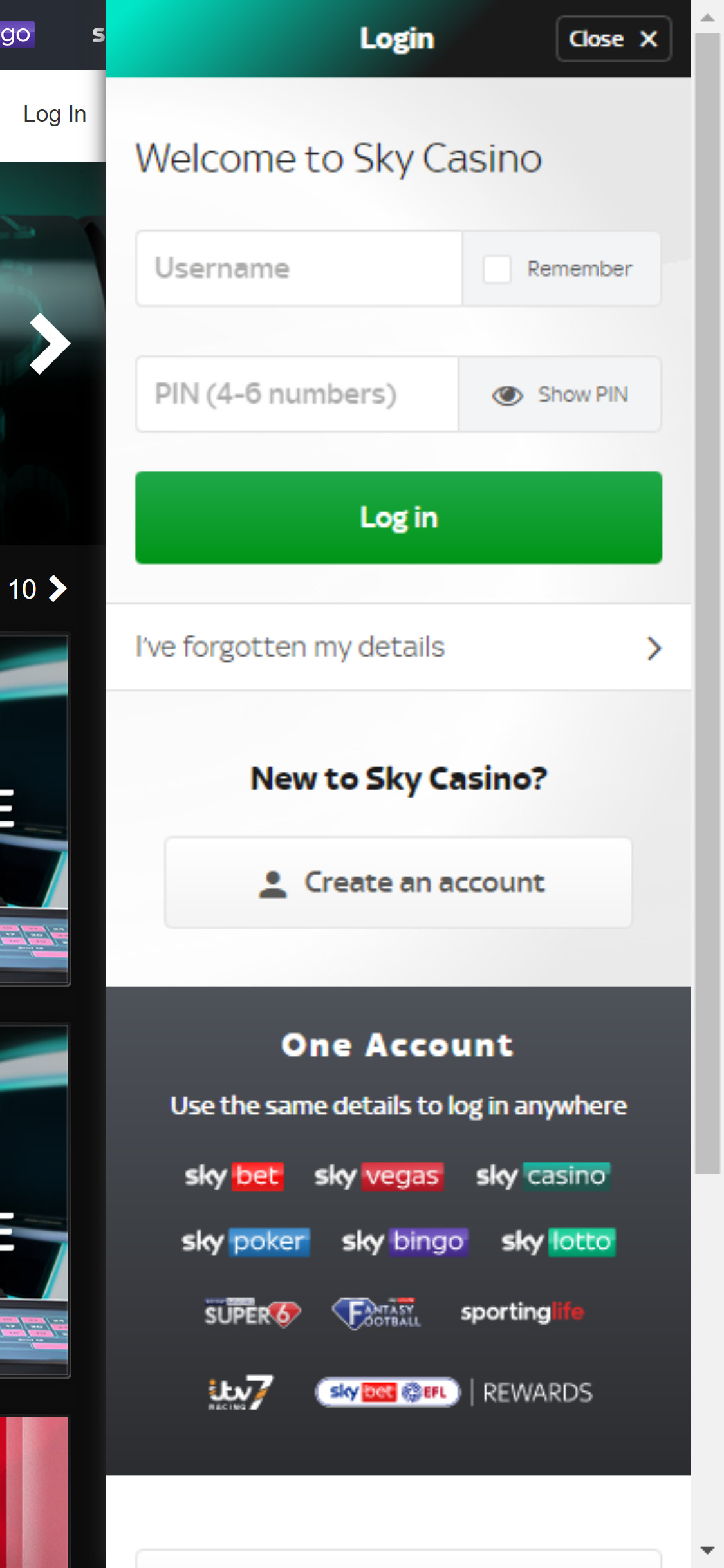 Sky Casino Mobile Login Review