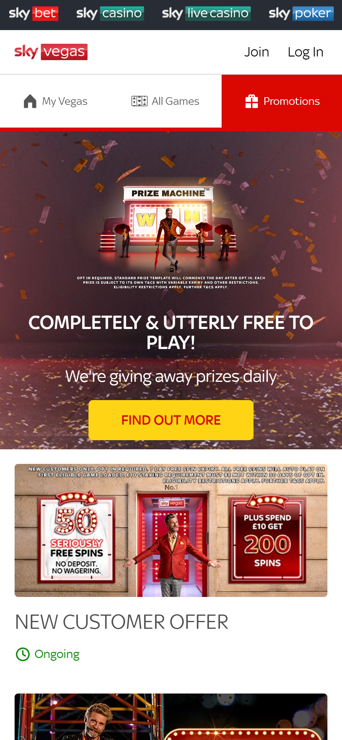 Sky Vegas Casino Mobile No Deposit Bonus Review
