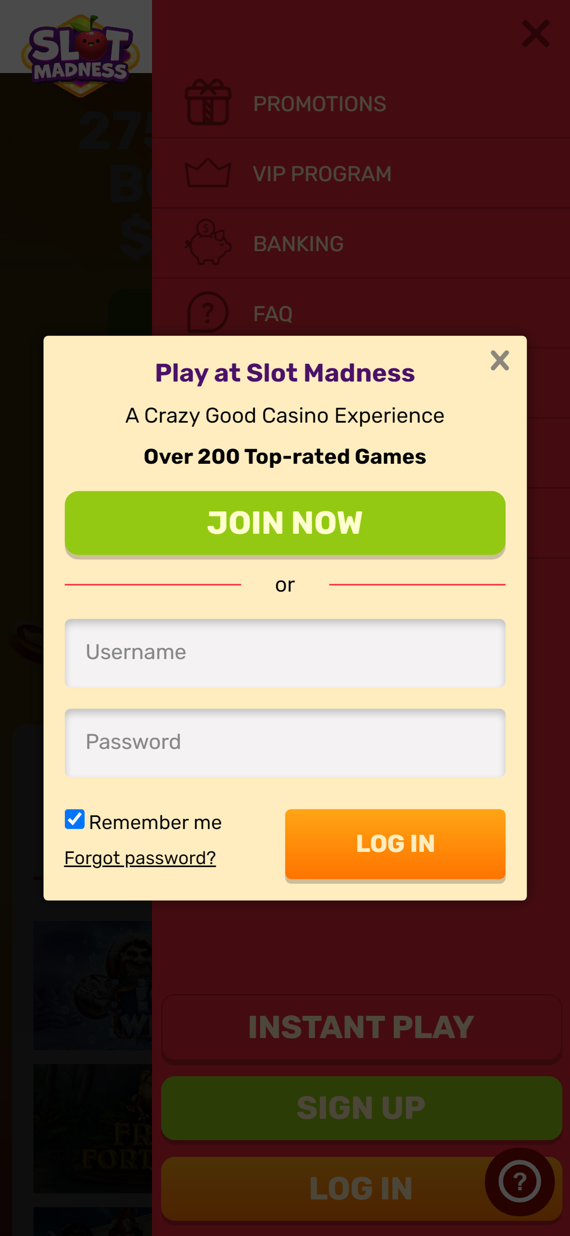 Slot Madness Casino Mobile Login Review