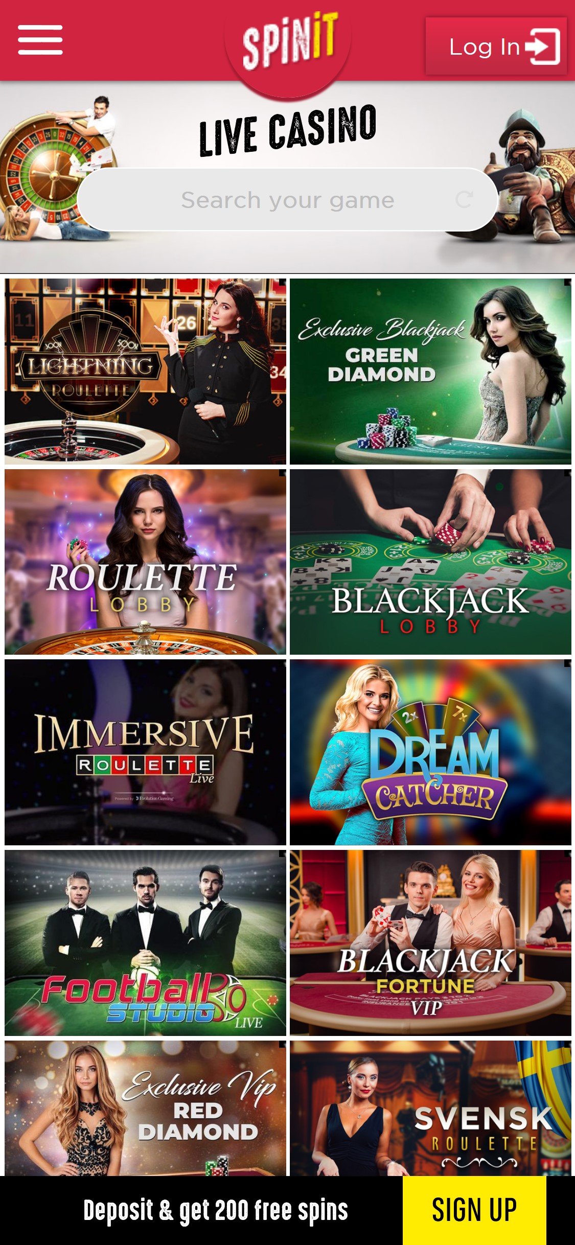 SpinIt Casino Mobile Live Dealer Games Review