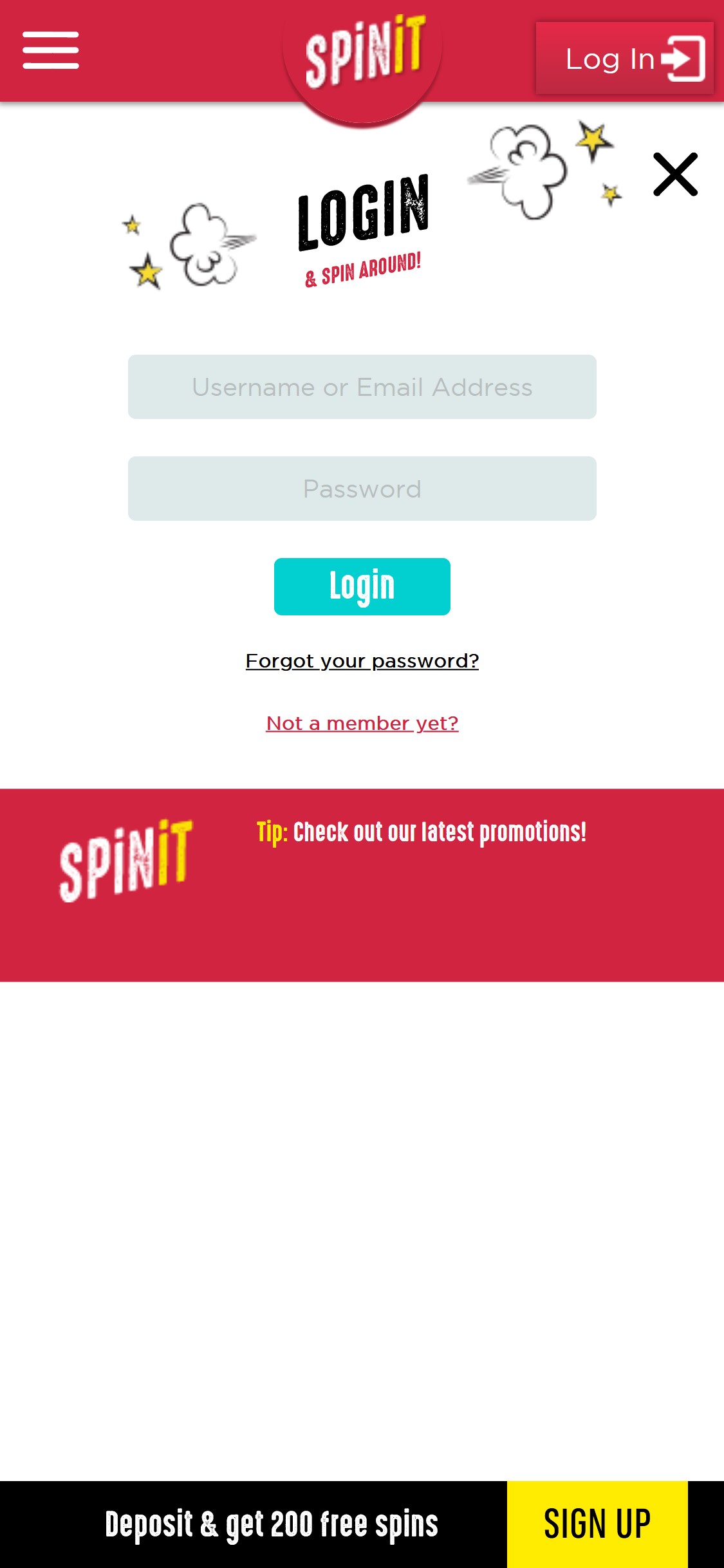 SpinIt Casino Mobile Login Review