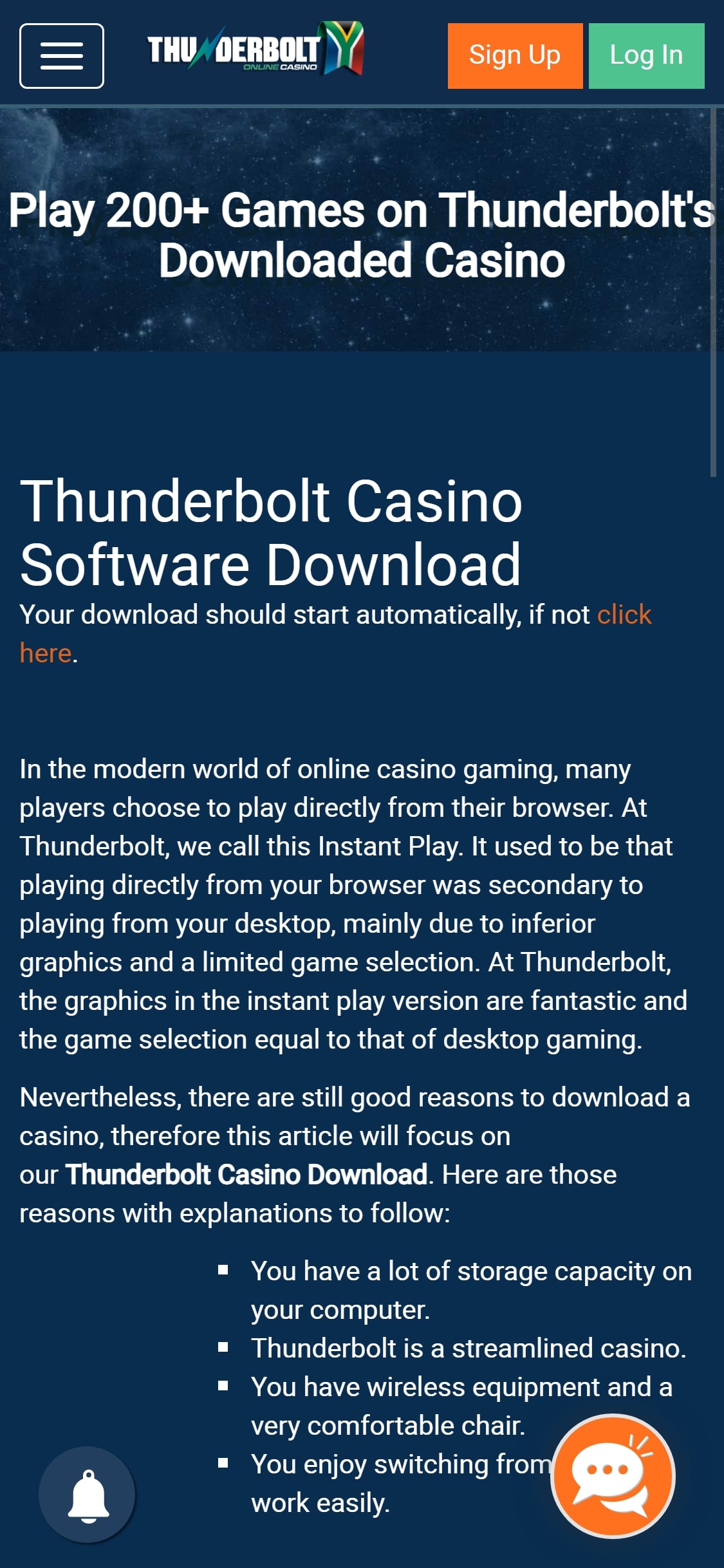 Thunderbolt Casino Mobile App Review