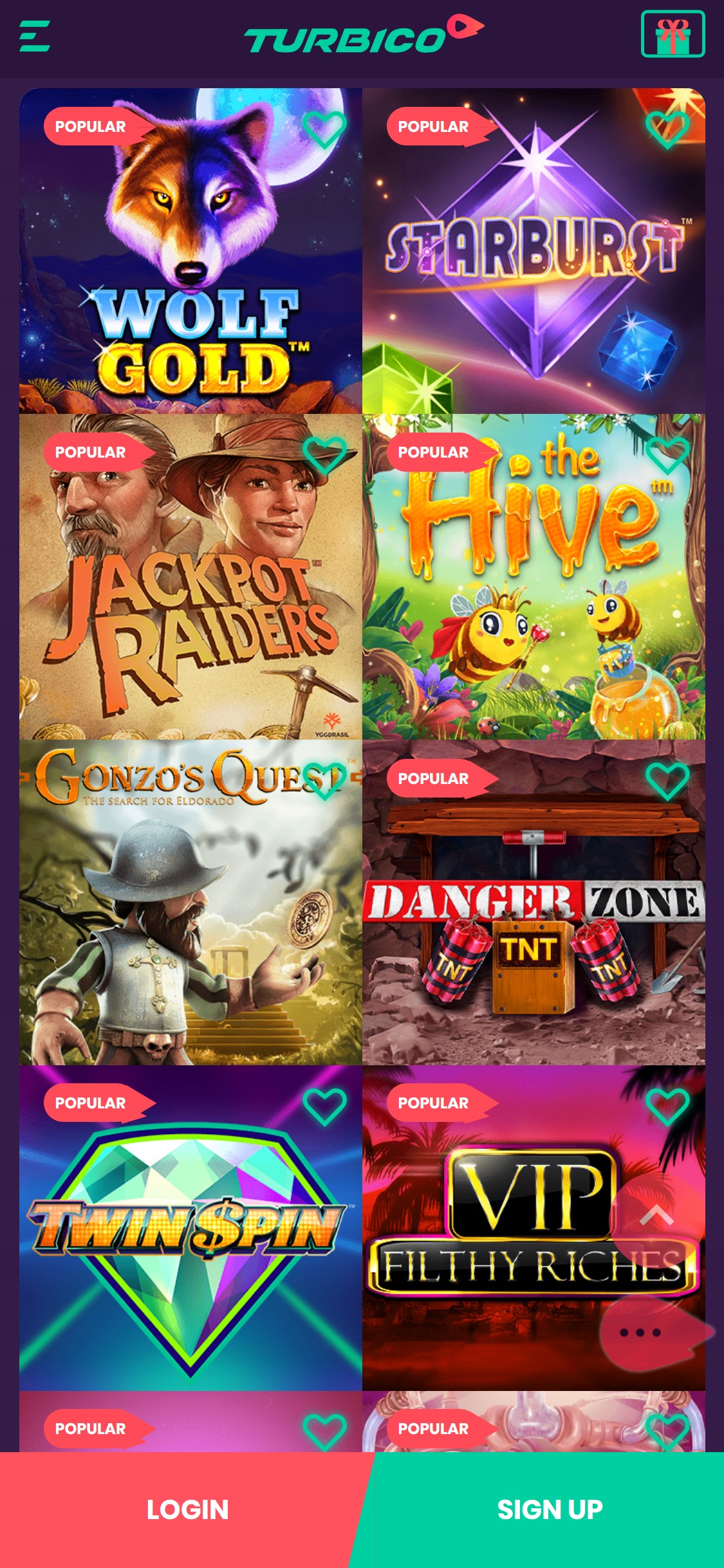Turbico Casino Mobile Games Review