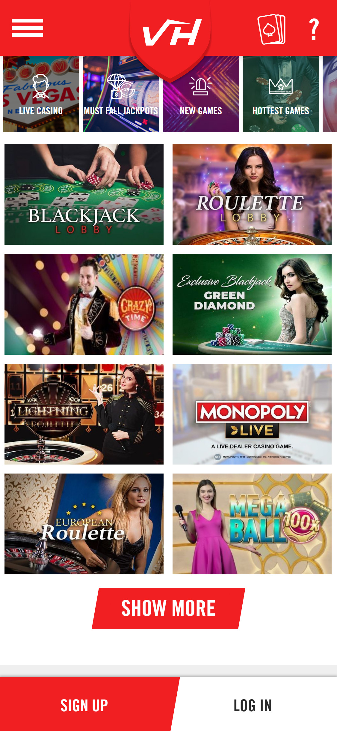 VegasHero Casino Mobile Live Dealer Games Review