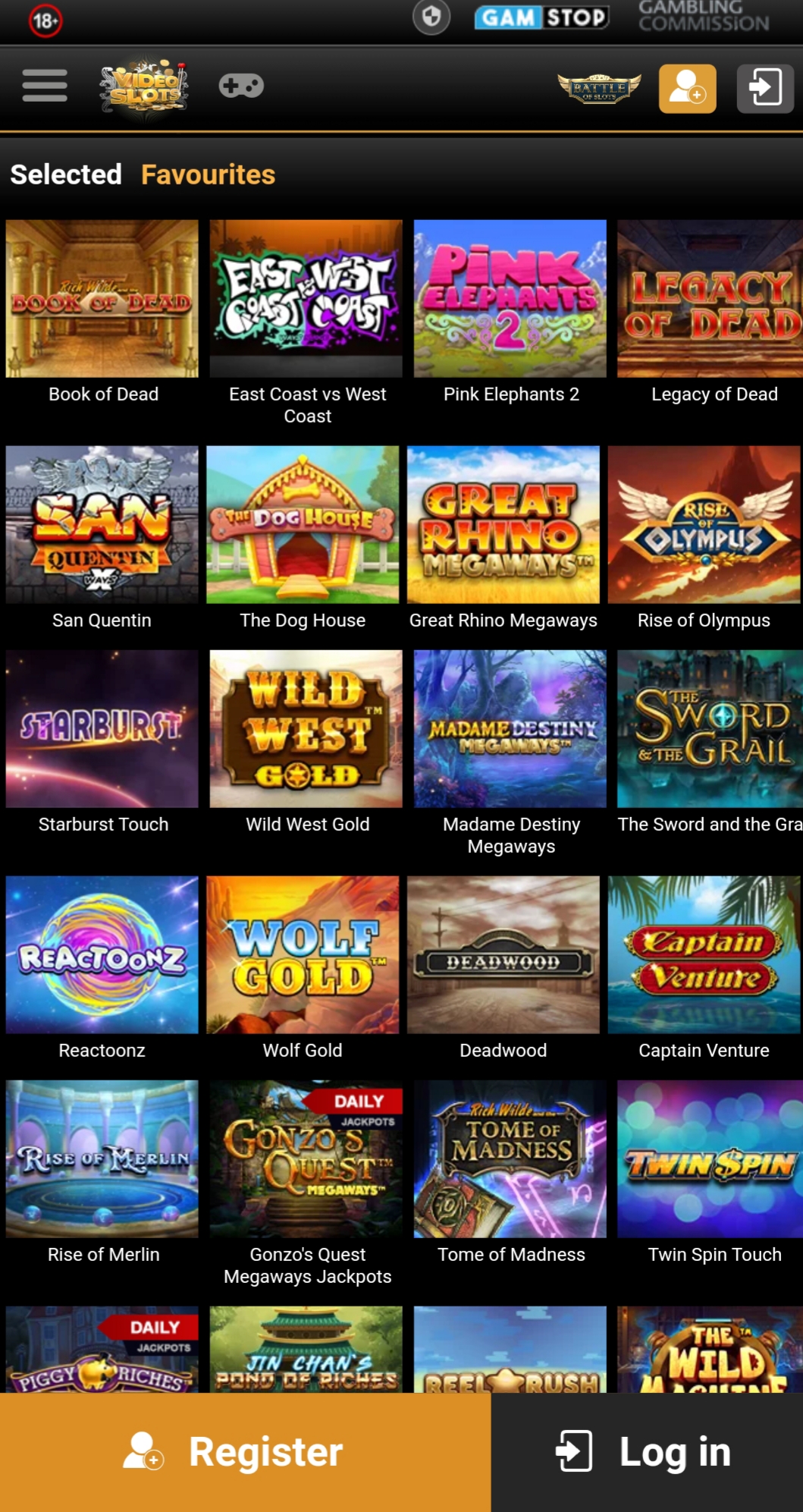 Videoslots Casino Mobile Games Review