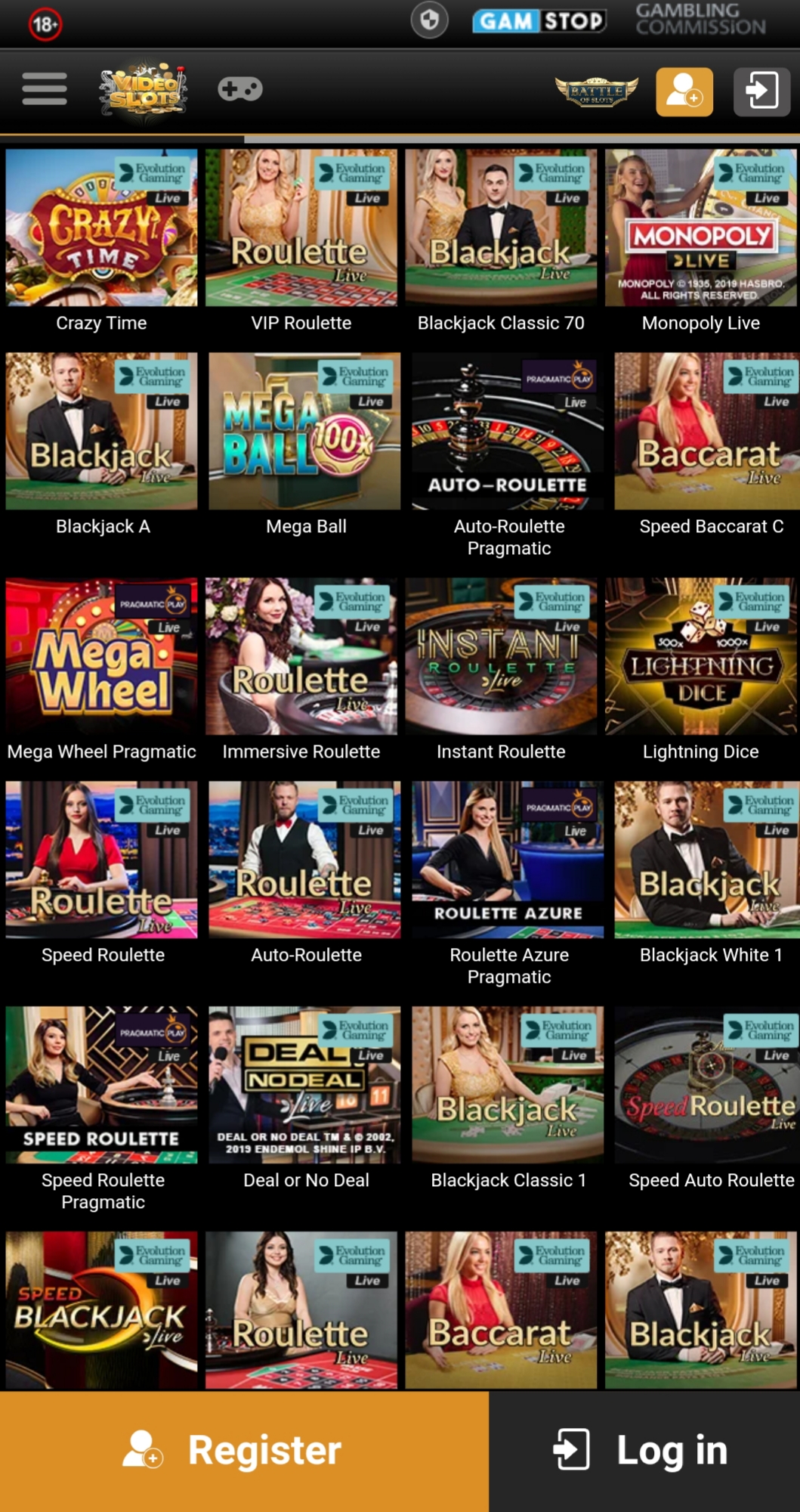 Videoslots Casino Mobile Live Dealer Games Review