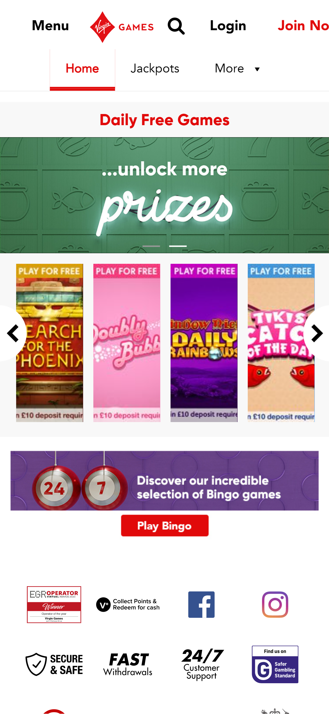 Virgin Games Casino Mobile Games Review