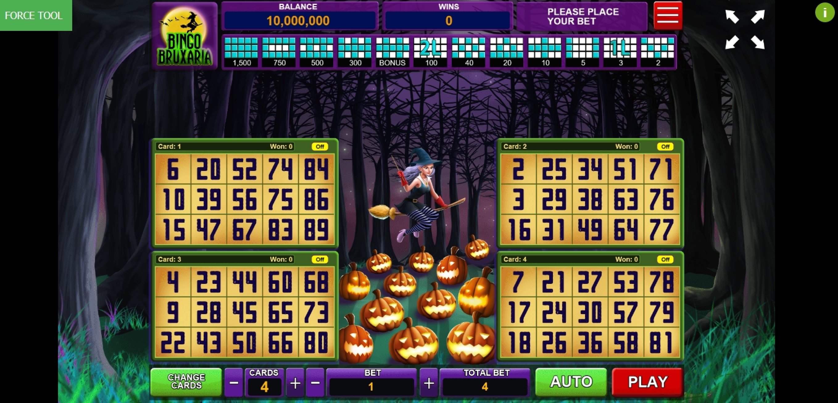 Reels in Bingo Bruxaria Slot Game by Caleta Gaming