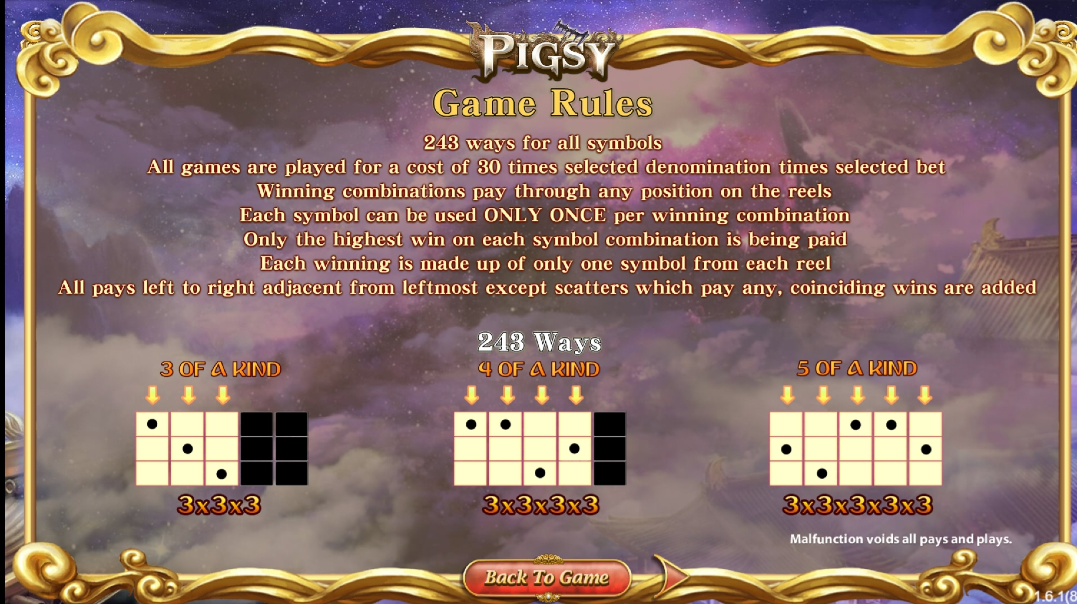 Info of Pigsy Slot Game by SimplePlay