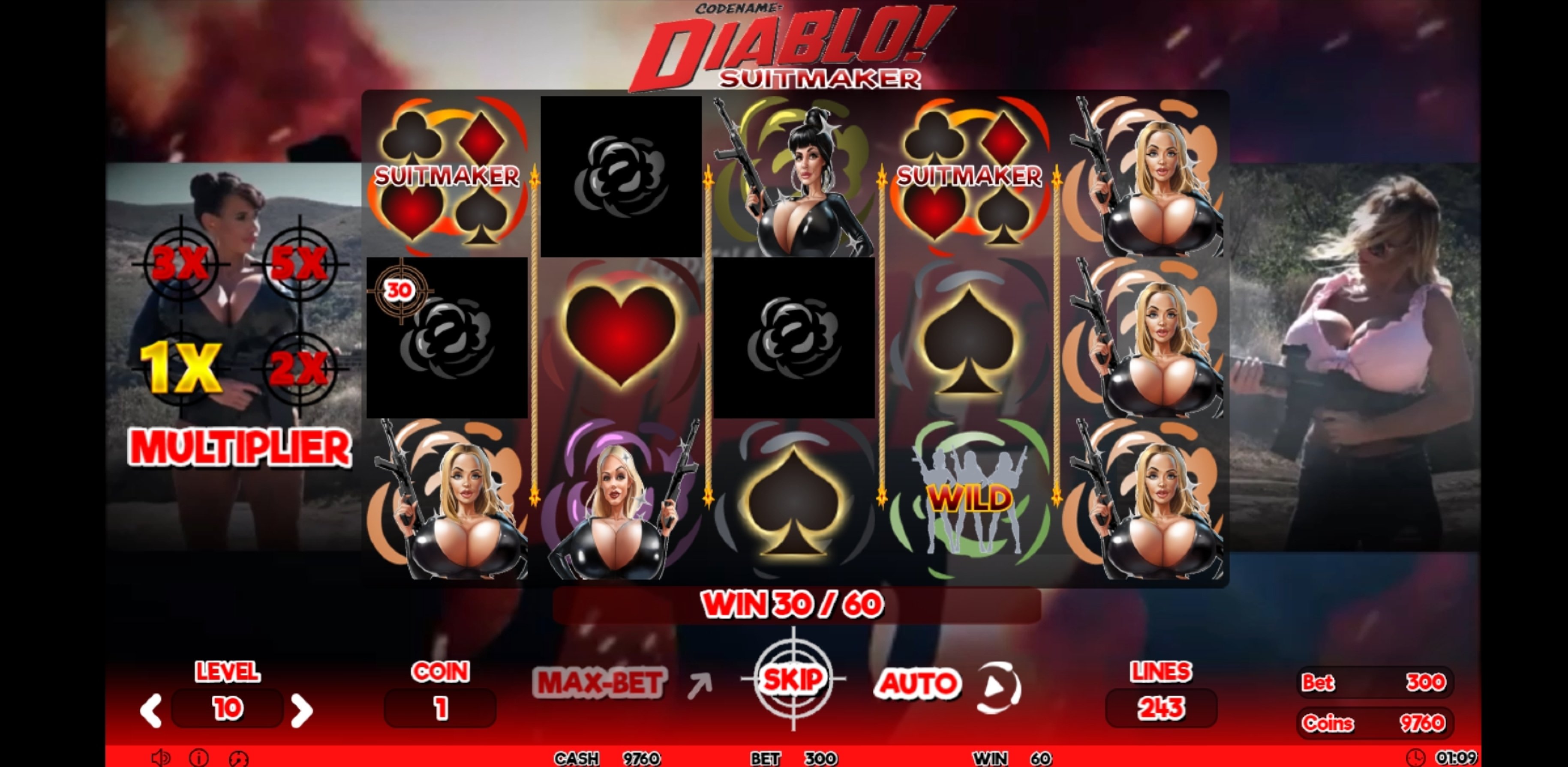 Win Money in Codename Diablo Suitmaker Free Slot Game by Skyrocket Entertainment