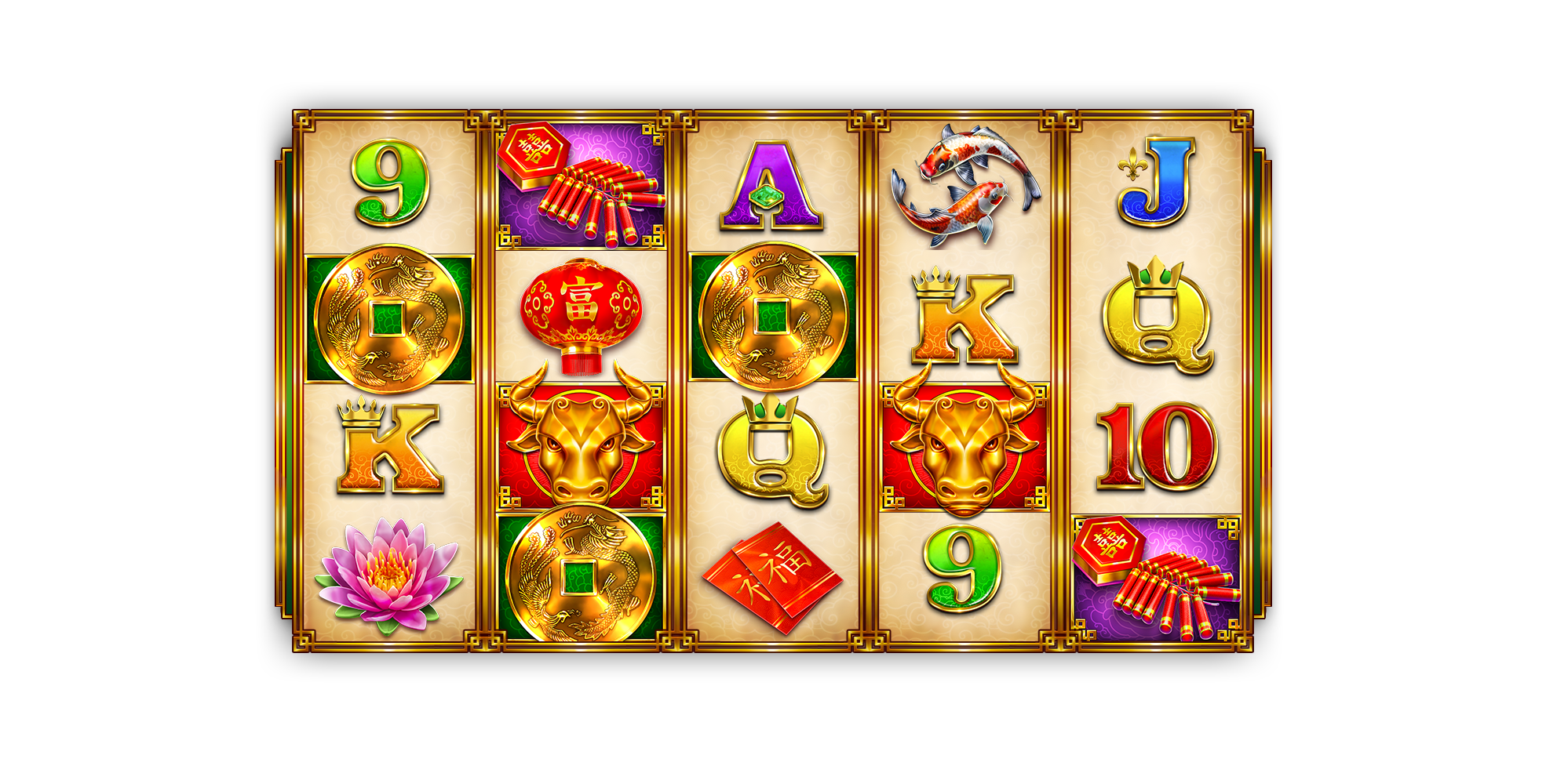 Reels in Golden Ox Endorphina Slot Game by Endorphina