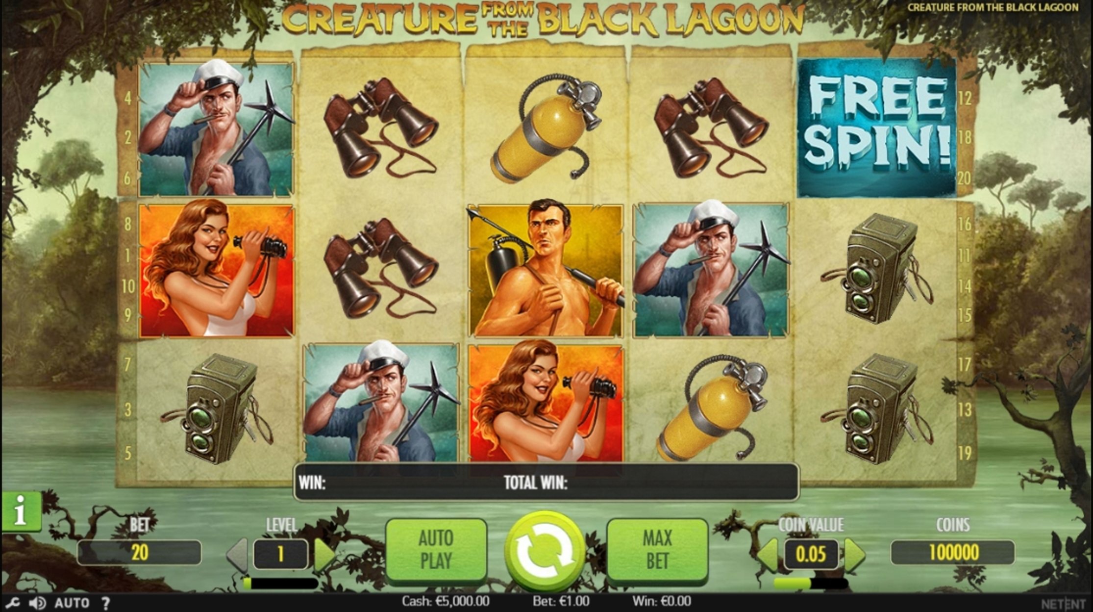 Reels in Creature from the Black Lagoon Slot Game by NetEnt