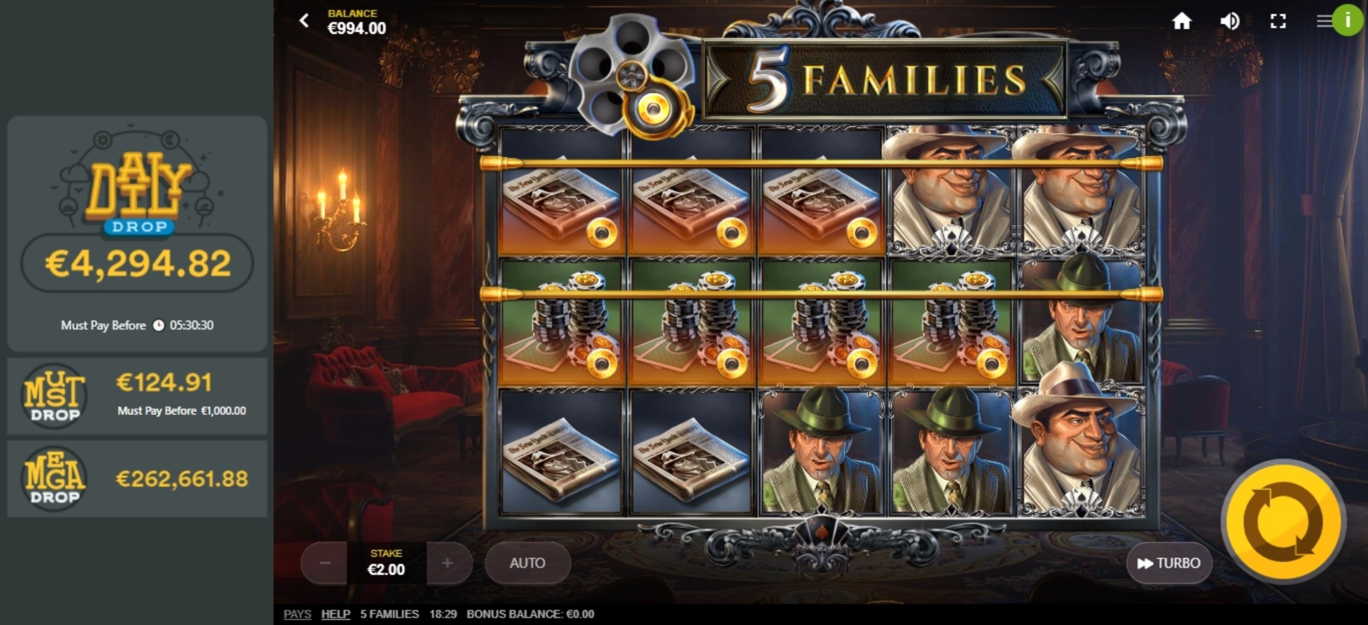 Win Money in 5 Families Free Slot Game by Red Tiger Gaming