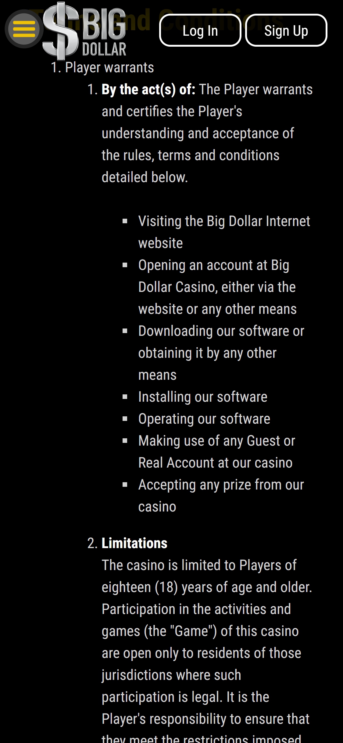 Big Dollar Casino Mobile Support Review