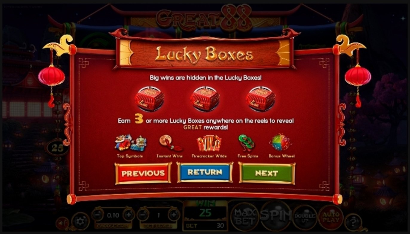 Info of Great 88 Slot Game by Betsoft