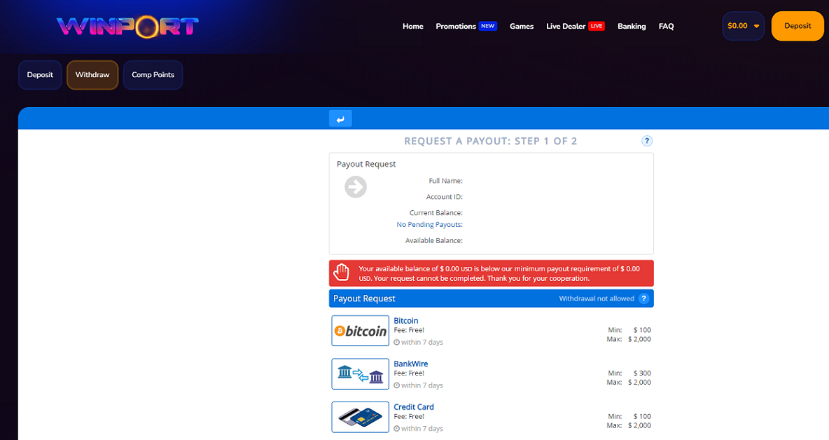 WinPort No Deposit Bonus Codes 2024 All Actual Bonuses