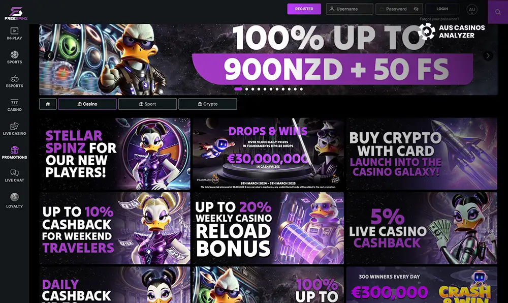 Freespinz Casino Promo Codes Australia  