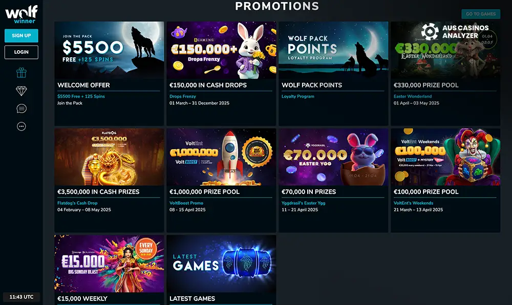 Wolf Winner Casino promo codes Australia  