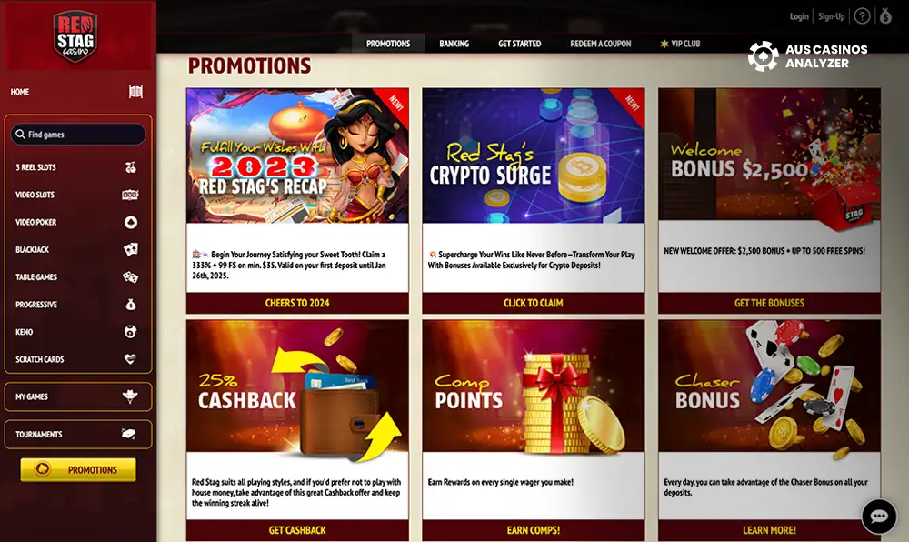 Red Stag Casino bonuses Australia  