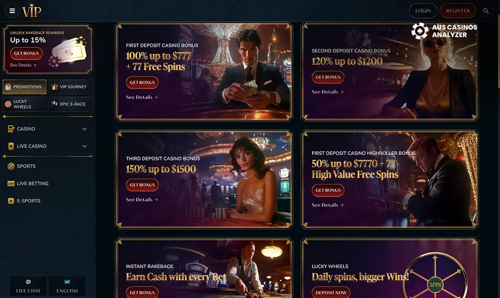 VIP Casino promo codes Australia  