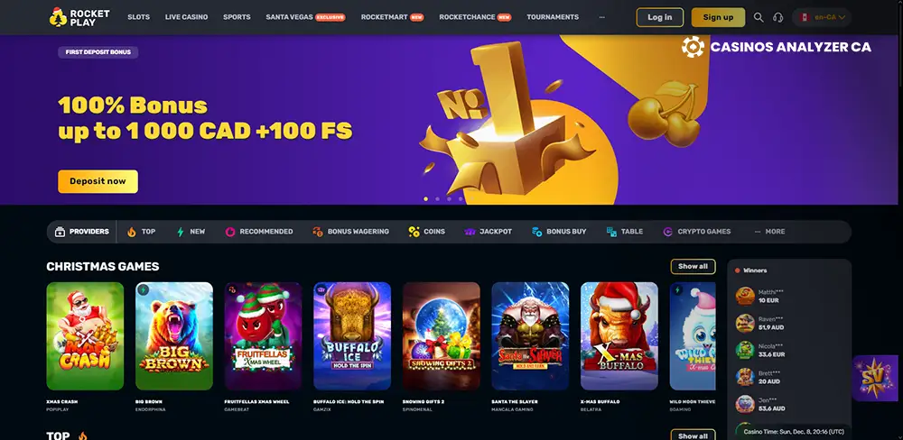 Rocketplay No Deposit Bonus Screenshot