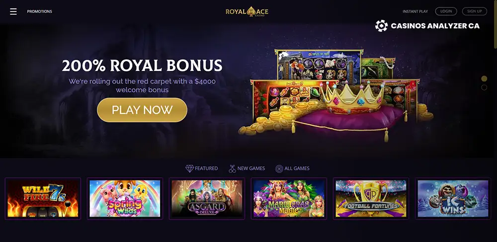 Royal Ace Casino No Deposit Bonus Screenshot