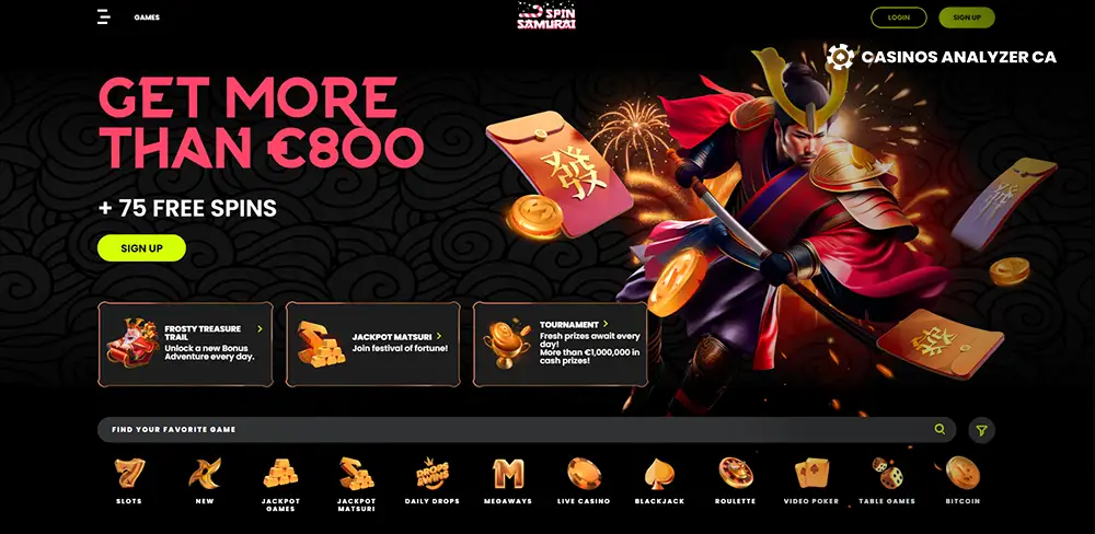Spin Samurai No Deposit Bonus Code Screenshot