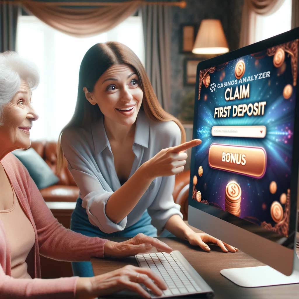 Happy women get first deposit bonus casino from casinos analyzer