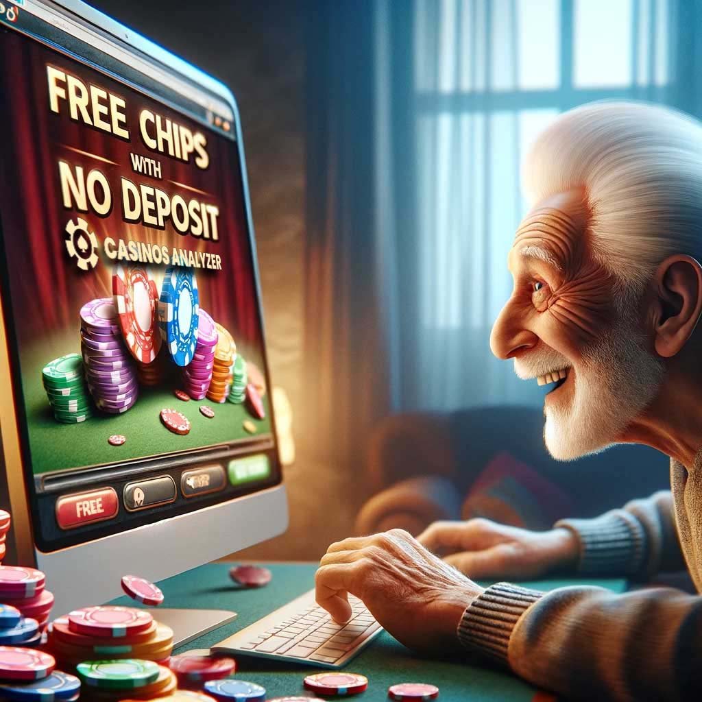 Senior man gets free chips with no deposit for existing players from casinos analyzer