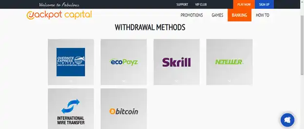 Jackpot capital withdrawal